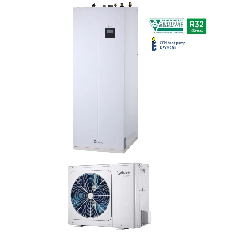 Midea MHA-V12W/D2N8-B-IWT M-thermal osztott hőszivattyú beépített 190l HMV tárolóval ( 12kW )