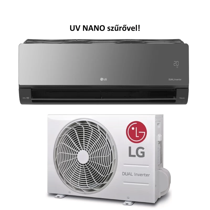 LG AC18BK ARTCOOL oldalfali split ( 5,3 kW, fekete)