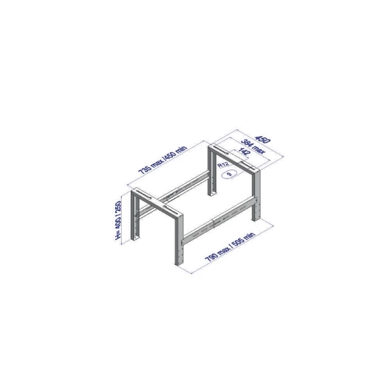 Klímatartó konzol talajra 9794-401-06 Vecamco 400x450