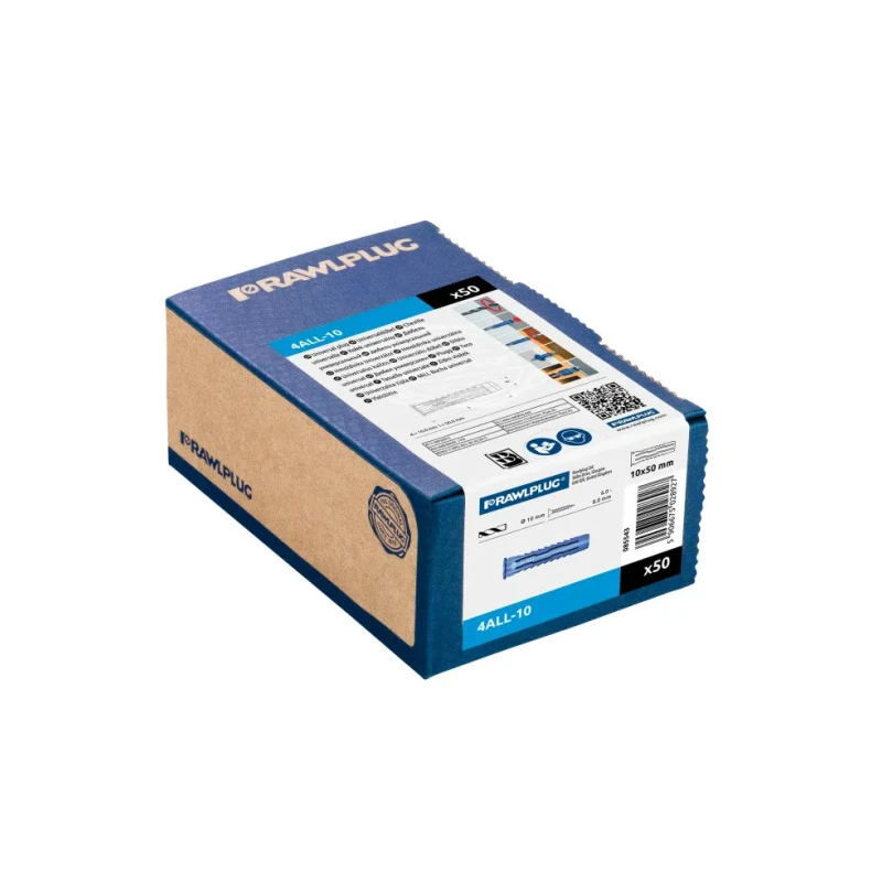 Rawlplug nylon dűbel (tipli) 10 x 50 mm / 50 db/csomag