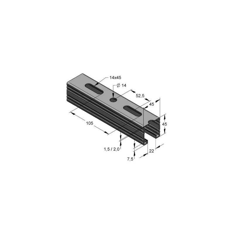 C45 Szerelősín 45/45/1,5 L=3000mm