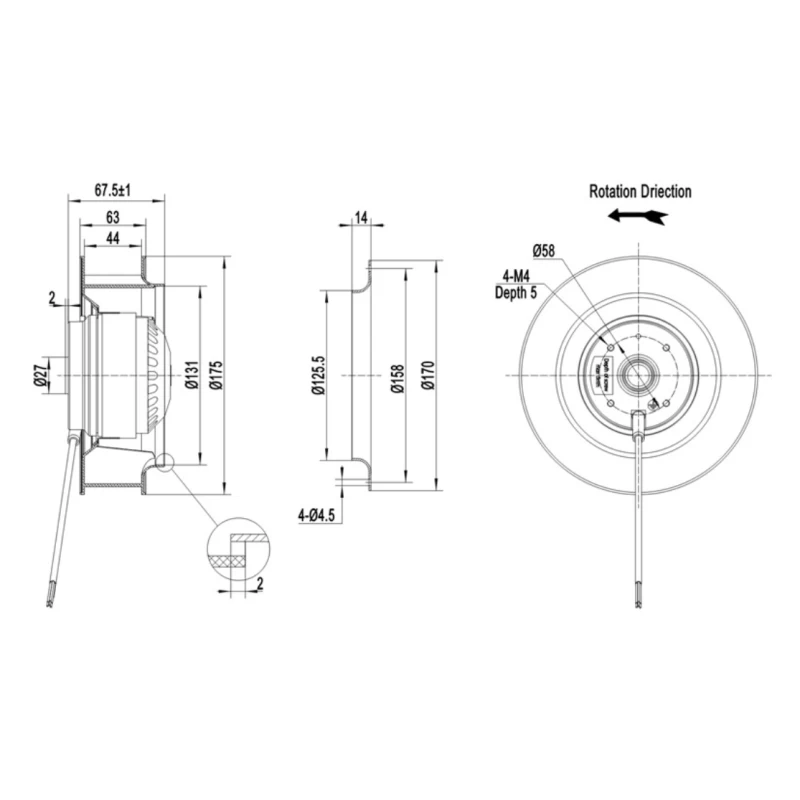 Ventilátor Radiális Wind LXFB2E175-42-P92-15