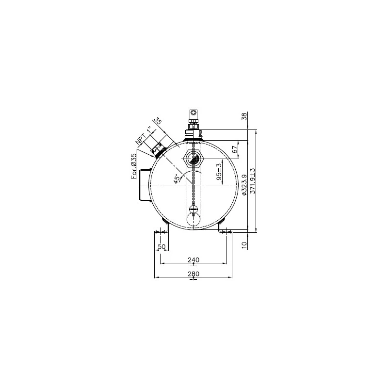 Folyadéktartály Frigomec FL-125L RHK-37/B fekvő 1330256B