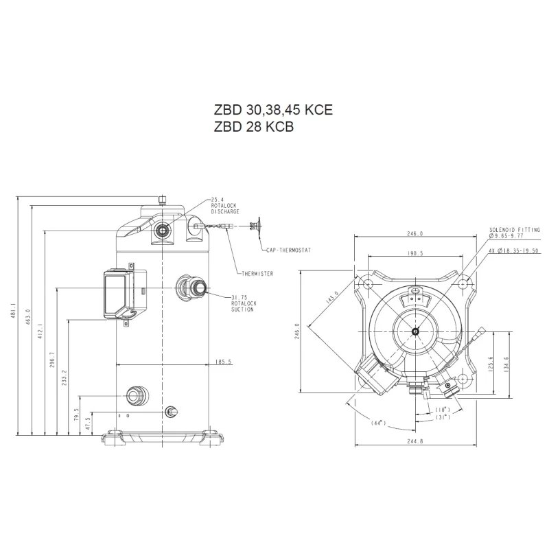 Kompresszor Copeland Digitális ZBD38 KCE TFD-551 menetes