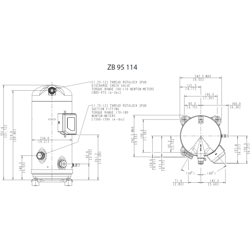 Kompresszor Copeland ZB95 K5E TFD-567 menetes