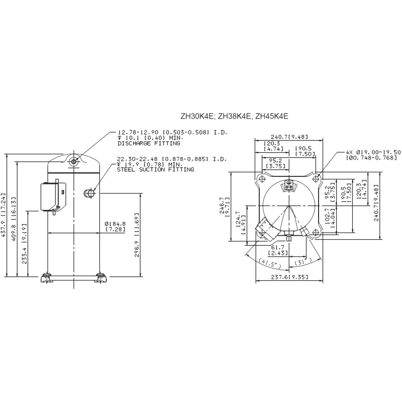 Kompresszor Copeland ZH38 K4E TFD-524 forrasztós