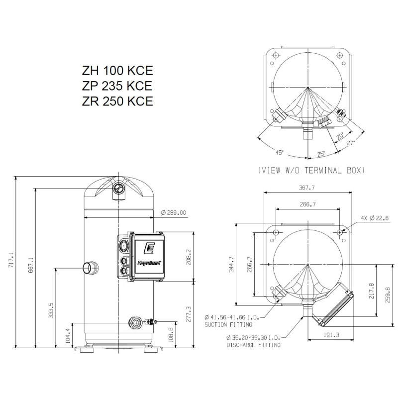 Kompresszor Copeland ZP235 KCE TWD-951 R410A forrasztós