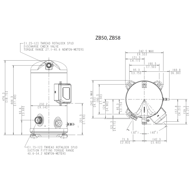 Kompresszor Copeland ZB58 KQE TFD-551 menetes