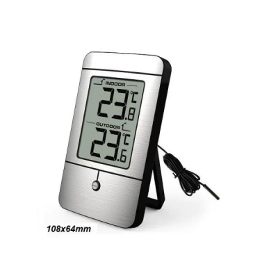 Digitális hőmérő külső-belső / fehér-213 / metál-219