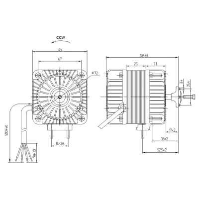 Ventilátor motor 40W Wind * YCF40-25-2  2500ford.