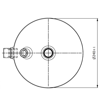 Folyadéktartály 15L RV-240x419 - 45 bar A2L (28mm forrasszos)