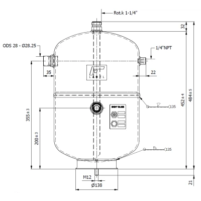Folyadéktartály 22L RV-280x452 - 45 bar