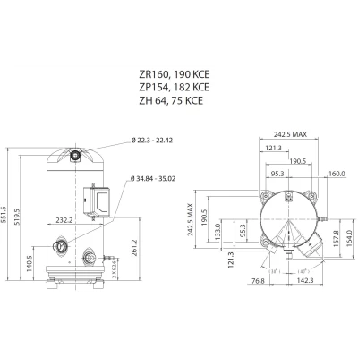 Kompresszor Copeland ZP182 KCE TFD-455 R410A forrasztós