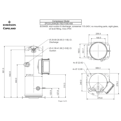 Kompresszor Copeland ZP293 KZE TED-456 R410A forrasztós