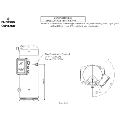 Kompresszor Copeland ZP293 KZE TED-456 R410A forrasztós