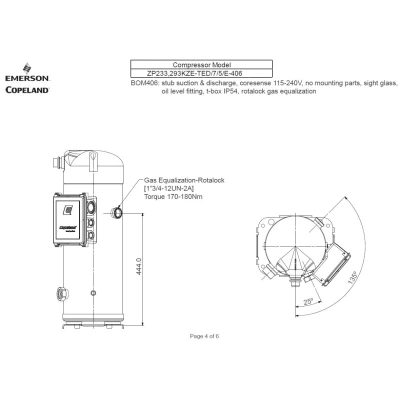 Kompresszor Copeland ZP293 KZE TED-456 R410A forrasztós