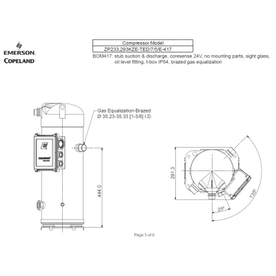 Kompresszor Copeland ZP293 KZE TED-456 R410A forrasztós