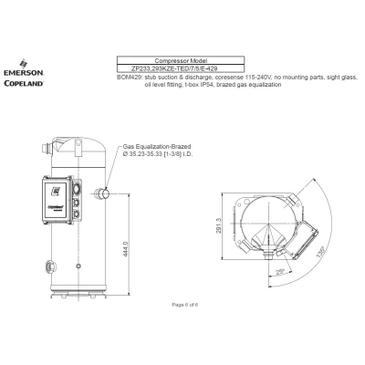 Kompresszor Copeland ZP293 KZE TED-456 R410A forrasztós