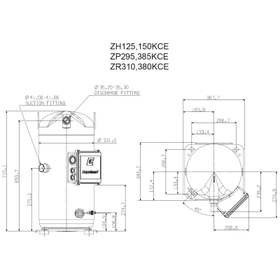 Kompresszor Copeland ZP385 KCE TWD-522 R410A forrasztós