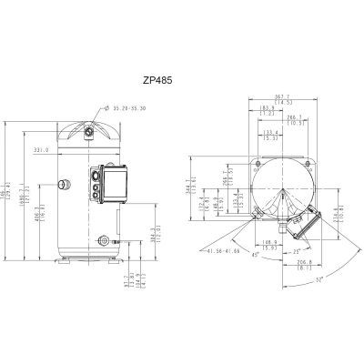 Kompresszor Copeland ZP485 KCE TWD-522 R410A forrasztós