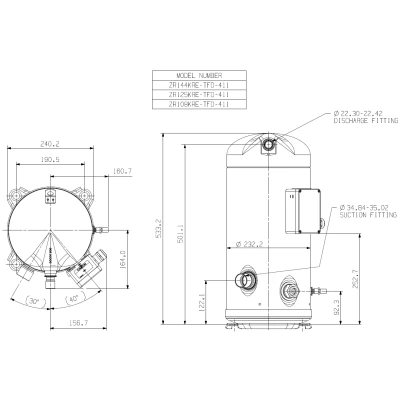 Kompresszor Copeland ZR125 KRE TFD-455 forrasztós