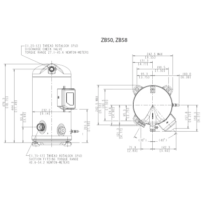 Kompresszor Copeland ZB58 KQE TFD-551 menetes