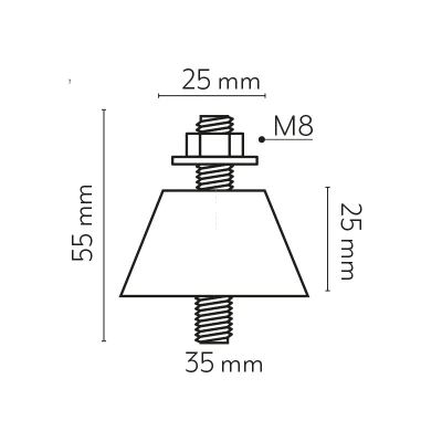 Vecamco vulkanizált rezgéscsillapító 50 kg-ig (4db/cs) 9898-023V